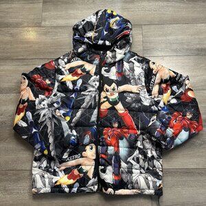 Astro Boy Tezuka Productions Mens Puffer Jacket Full Zip Hooded Winter Adult XXL